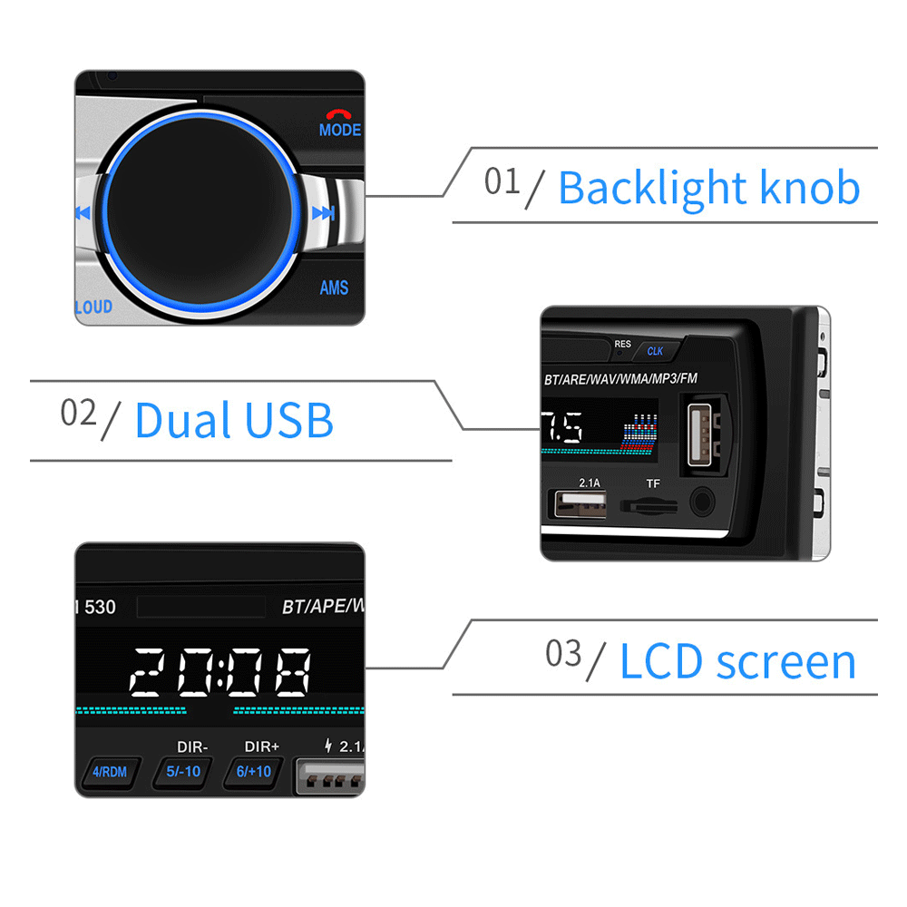 Bluetooth гарнитура для авто радио стерео беспроводной проигрыватель вкладыш MP3/USB/SD/FM/AUX-IN USB Автомобильный MP3-плеер 3C14