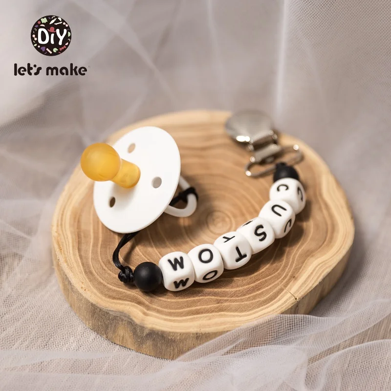 100pc Alphabet Letter Food Grade Silicone Chewing Beads for Teething Necklace in 26 letters BPA  Free FDA Silicone Letter Beads