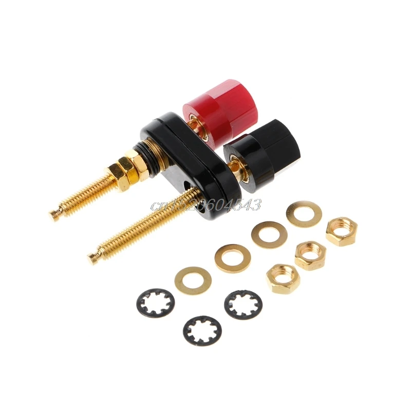 

Gold Plated Banana Plug Connector Speaker Amplifier Extended Terminal Binding Post R02 Drop ship