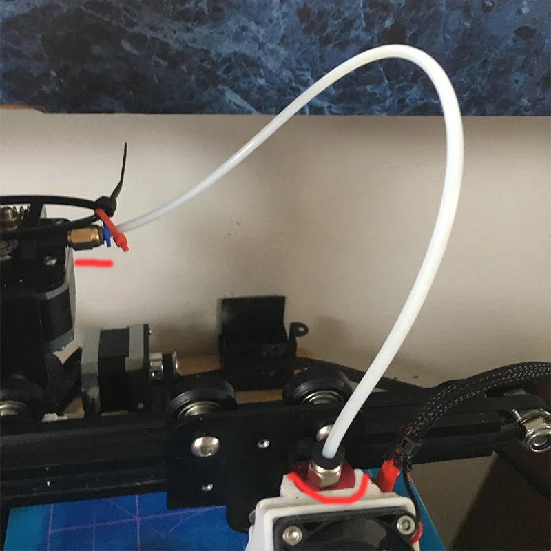 Детали 3D принтера 2 метра тефлоновая Труба PTFE с пневматическим соединением для j