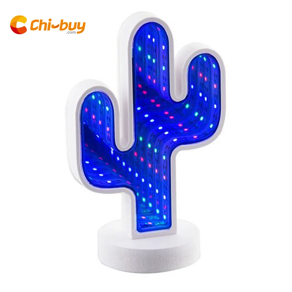 

Chibuy USB Cactus 3D Light Mirror Tunnel Lamp Infinite Mirror Tunnel light Home LED Tunnel For home office Gift Creative