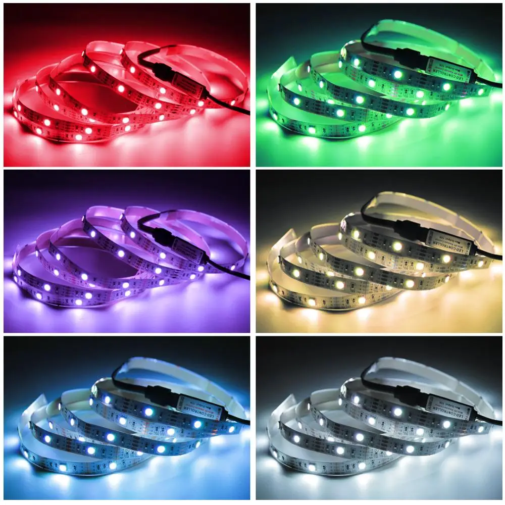 DC5V USB Светодиодная лента гибкий светильник 5050 RGB мини 3Key 17Key RF ИК пульт IP65 50 см 1 м 2 3