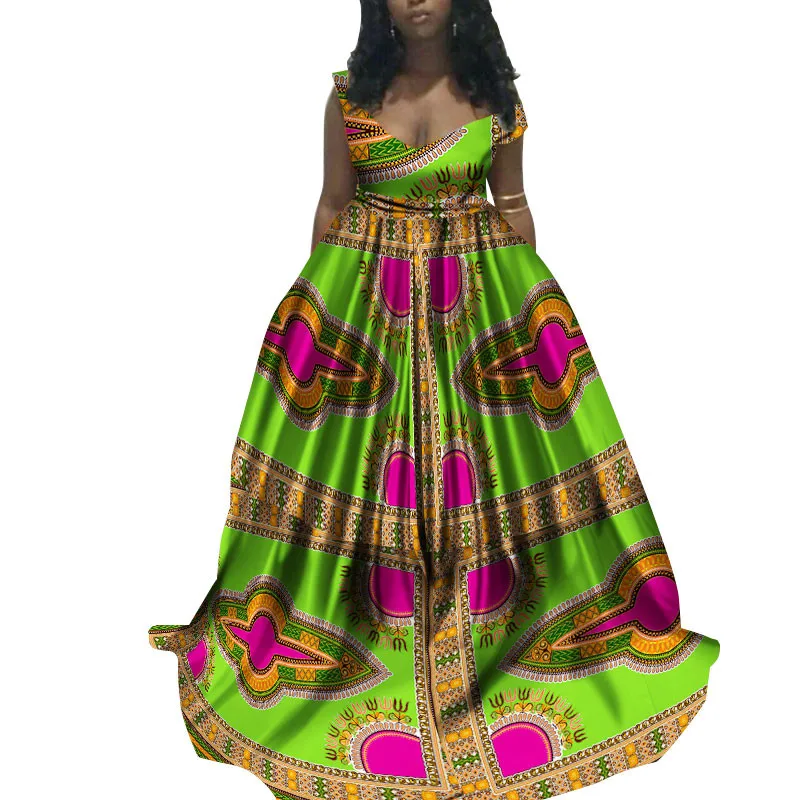 

African Dresses for Women Plus Size Floor Length Dashiki African Prints Dresses Sleeveless Evening Dresses Ankara Dresses