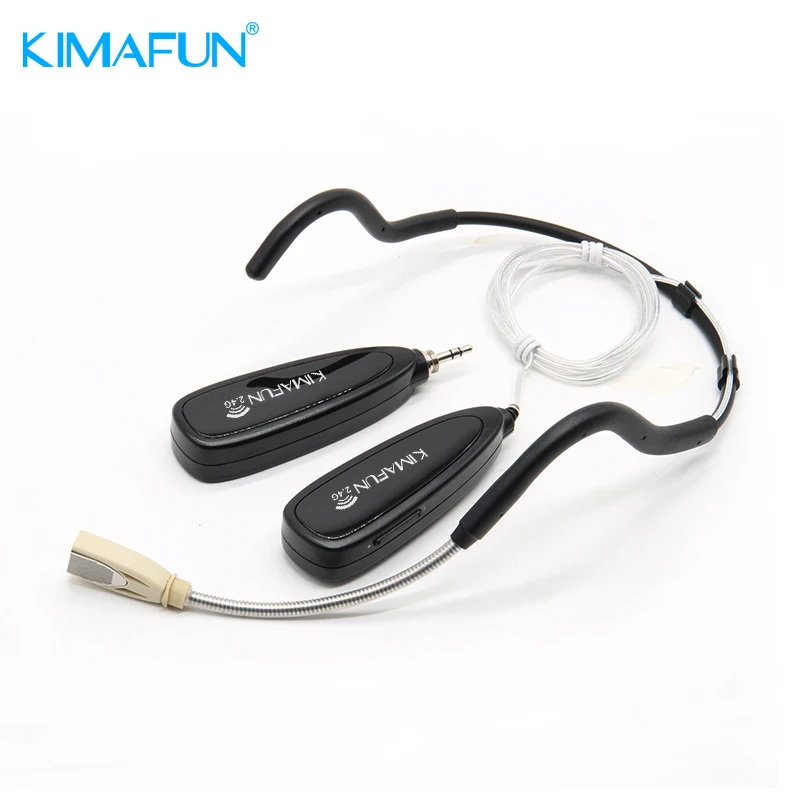 

KIMAFUN KM-GWP88 2.4G Wireless Fitness Headset Microphone Waterproof Mic for Voice Amplifier, Recording, Fitness, Yaga Coach