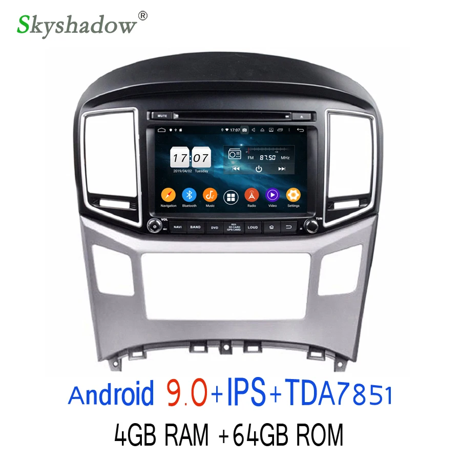 Flash Deal DSP TDA7851 1024*600 Android 9.0 For Hyundai H1 2016 Octa Core 64G ROM Car DVD Player GPS Glonass Map RDS Radio wifi Bluetooth 0