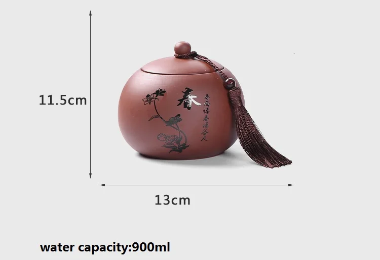 Большая фиолетовая глина чайная банка 900-1000 мл емкость для воды качественная домашняя банка для хранения кухня специи коробка для хранения 3 размера Чай Кофе банки