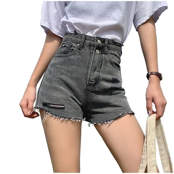 

High Waist Streetwear Denim Shorts Jeans For Women 2019 Summer Ladies Back Sexy Ripped Shorts Denim Shorts Womens