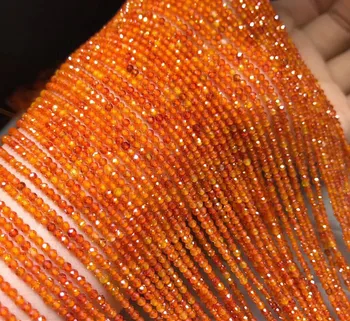 

red orange zircon round faceted 2/3mm 14" for DIY jewelry making loose beads FPPJ wholesale beads nature gem stone coral