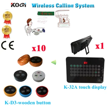 

Waiter Call Pager System With 32Groups Number Show Service Type And Call Button Ycall Brand(1 display+10 call button)
