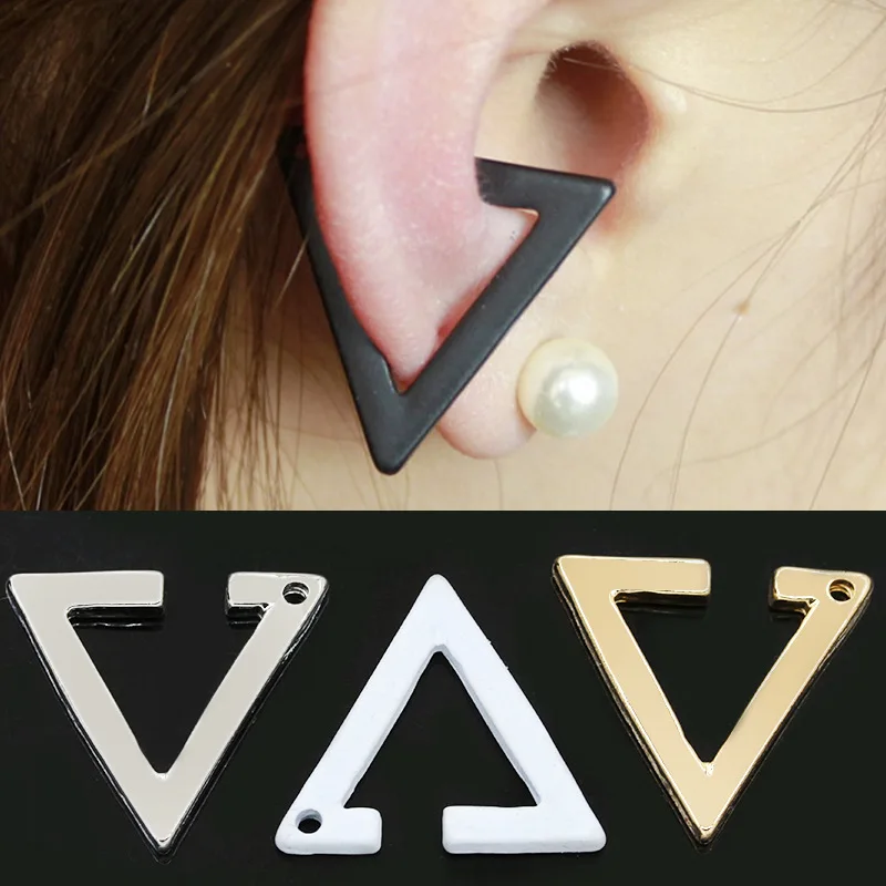 

Hot 1 pcs Unisex PUNK Alloy Plated Hollow Triangle Openings with No Piercing Ear Cuff