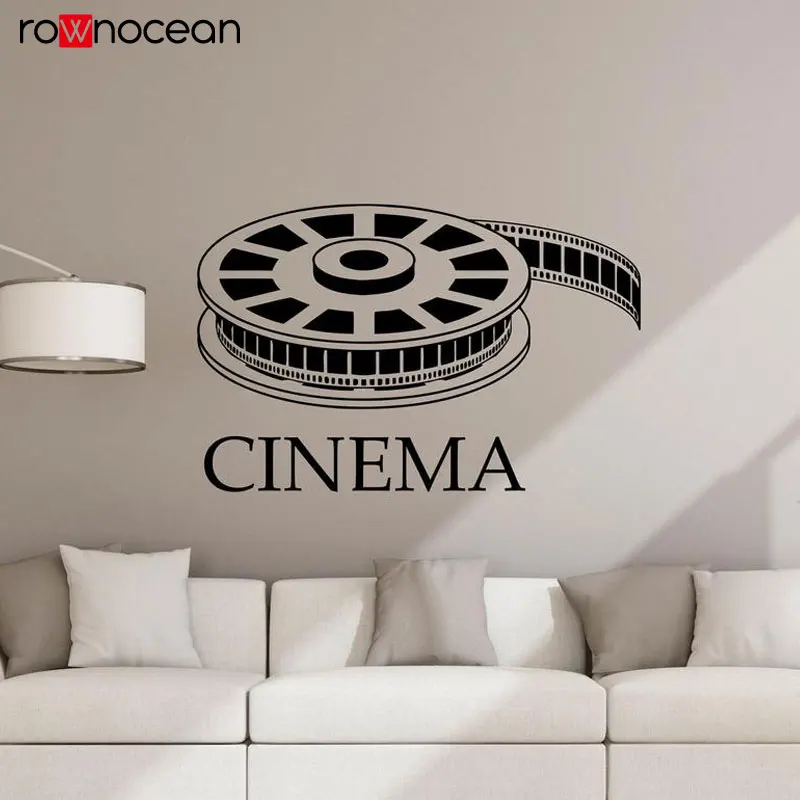 

Cinema Wall Decal Movie Film Poster Home Theater Sign Quote Playroom Vinyl Sticker Video Strip Self Adhesive Mural Studio 3R25