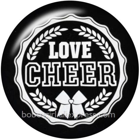 Горячая Мода LIVE LOVE CHEER 12 шт кнопка оснастки круглый стеклянный кабошон demo плоский задний вывод DA1211 - Цвет: A6504