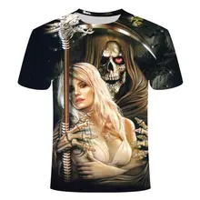 Прямая поставка Мужская футболка с принтом черепа, короткий рукав, 3D футболка, повседневная, дышащая, 3d череп, забавная, 6XL, топ, европейский бренд, футболка, Летний стиль