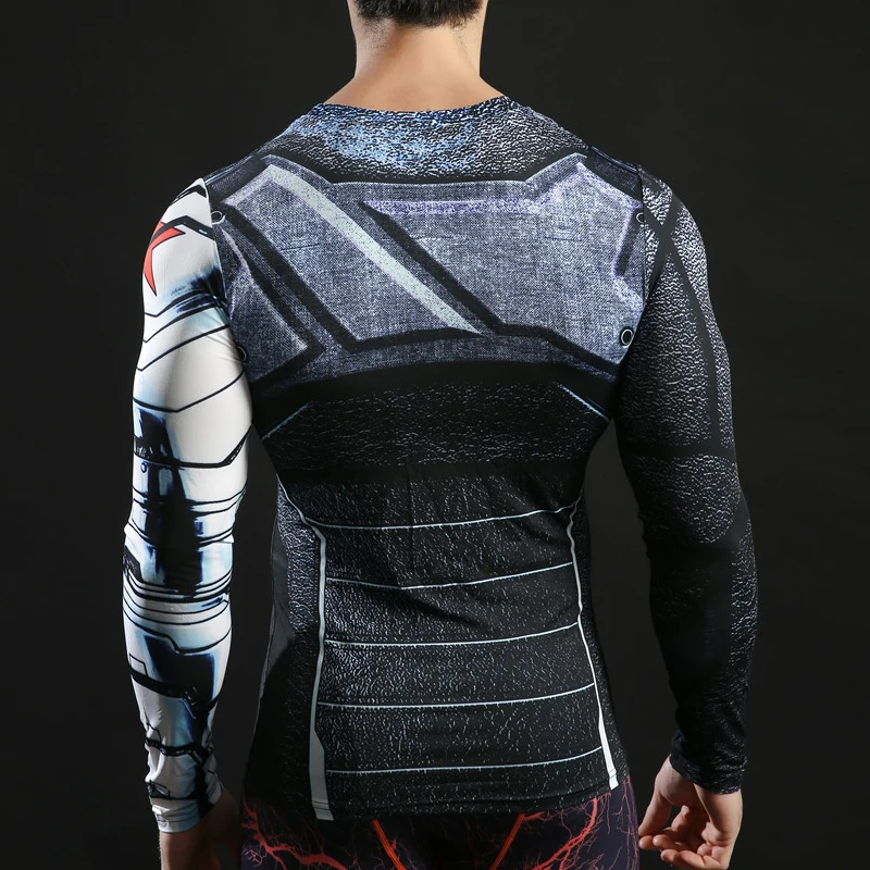 Camisetas de Soldado de invierno con estampado 3d camisetas de manga larga de compresión para hombre Camiseta deportiva 2017 capitán americano camisetas 2017 ZOOTOP oso Camisetas de Soldado de invierno con estampado 3d camisetas de manga larga de compresión para hombre Camiseta deportiva 2017 capitán americano camisetas 2017 ZOOTOP oso