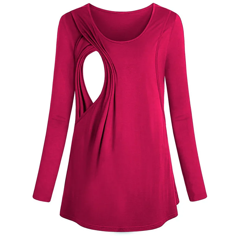 Telotuny maternity breastfeeding clothes Women's Long Sleeve Maternity Layered Nursing Tops For Breastfeeding Bouse Dec29