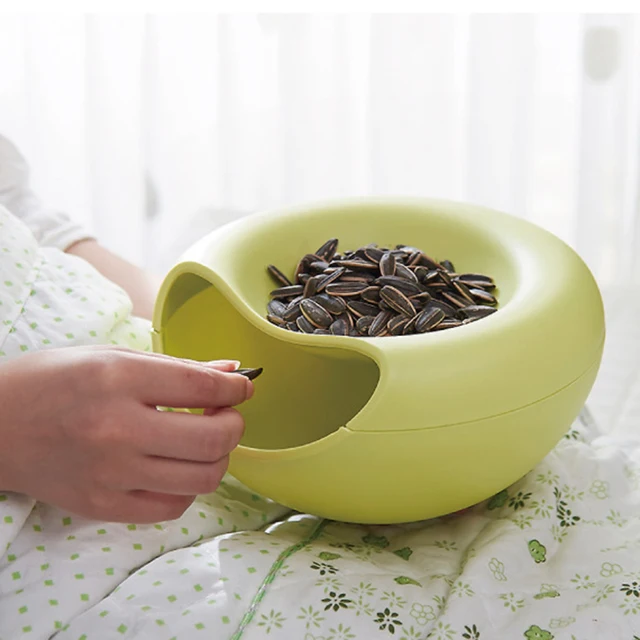Multifunctional Plastic Box Double Layer Dry Fruit Containers Snacks Multifunctional Plastic Box Double Layer Dry Fruit Containers Snacks Seeds Storage Garbage Holder Plate Dish