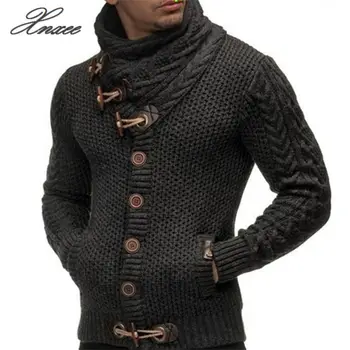 Cardigan Sweater Coat Men 2020 Autumn Fashion Solid Sweaters Casual Warm Knitting Jumper Sweater Male Coats Plus Size fat mm sweater 2017 autumn winter the new fashion loose cardigan hooded thick knitting casual ms sweater coat m 5xl plus size a