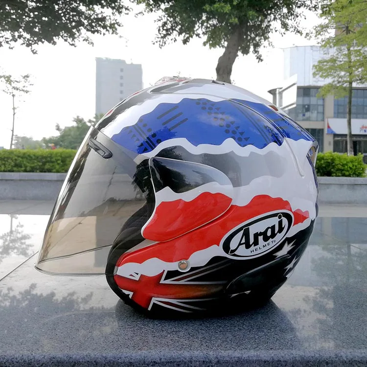 Новейший мотоциклетный шлем дышащий персональный мужской и женский солнцезащитный шлем полушлем гоночный шлем - Цвет: Such as images