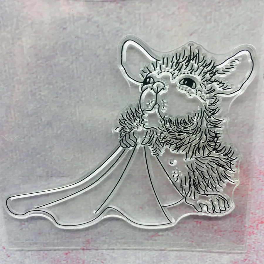 

Cartoon Mouse Handkerchief Transparent Clear Silicone Stamp DIY Scrapbook Sticker Album Decoration Cartoon Rubber Stamps A214