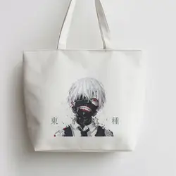 Токио вурдалак Кен Kaneki японского Аниме Холст сумка хозяйственная сумка с изображением мультипликационных героев школы многоразовые Shopper