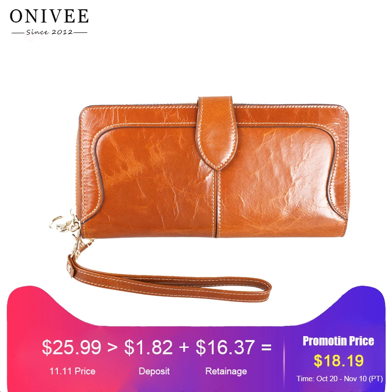 ONIVEE 2018 Для женщин клатч новый кожаный бумажник кошельки женский длинный кошелек