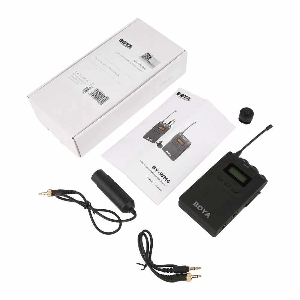بويا 48 قنوات UHF اللاسلكية احادي Lavalier التلبيب ميكروفون نظام Bodypack استقبال للفيديو كاميرا انخفاض الشحن