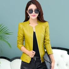 WERTUIOP весна и осень новая короткая тонкая женская кожаная куртка Женское пальто Повседневная Плюс Размер 3XL Женская одежда верхняя одежда