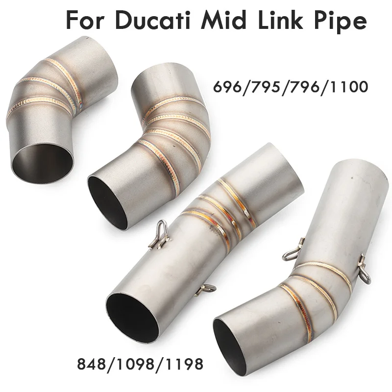 Universal Motorcycle Exhaust Muffler Escape Pipe Stainless steel Mid Link For DUCATI 1100 1098 1198 696 796 795 848 Slip-on | Автомобили и