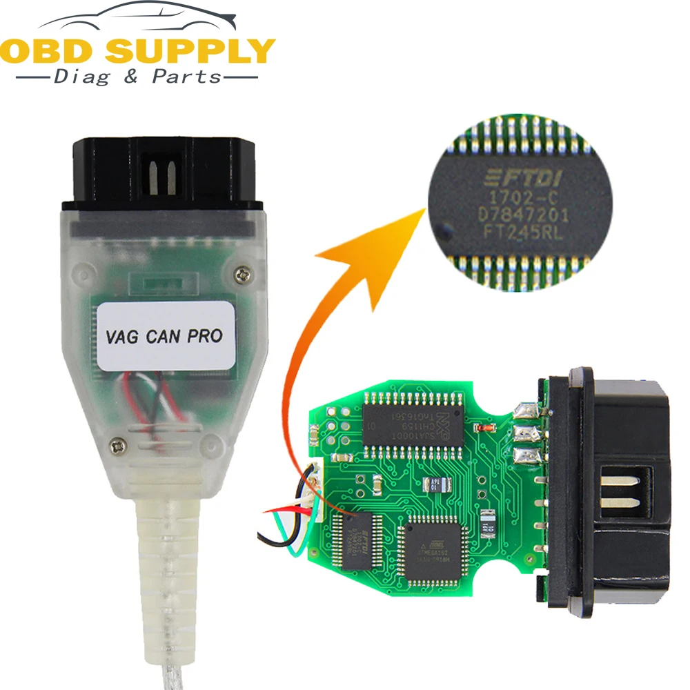 VAG Может PRO V5.5.1 OBD2 диагностический Интерфейс USB кабель с FTDI FT245RL чип ПДС Поддержка