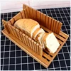 Planche à découper le pain en bambou créatif avec fond, facile à couper le pain, le dessert, le pain, plateau à pain, fournitures de cuisine ► Photo 2/6