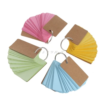 

1pc/230 sheets Stickers Scrapbooking Kraft Paper Binder Ring Easy Flip Memo Pads DIY Stationery Bookmark School Office Supply