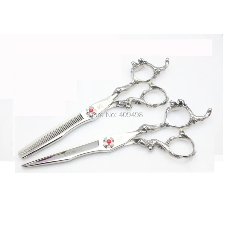 KAMISORI professional salon barber 6.0 inch hair scissors set thinning shears dragon handle