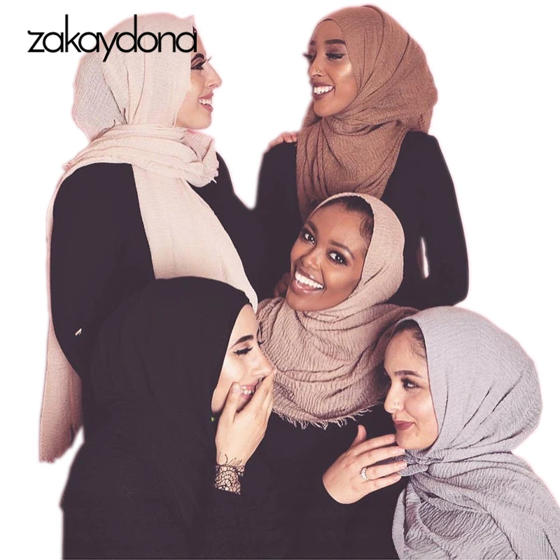 Zakaydona Для женщин Hijab шарф Мусульманский тюрбан шаль Кепки 2019 женские хлопковые