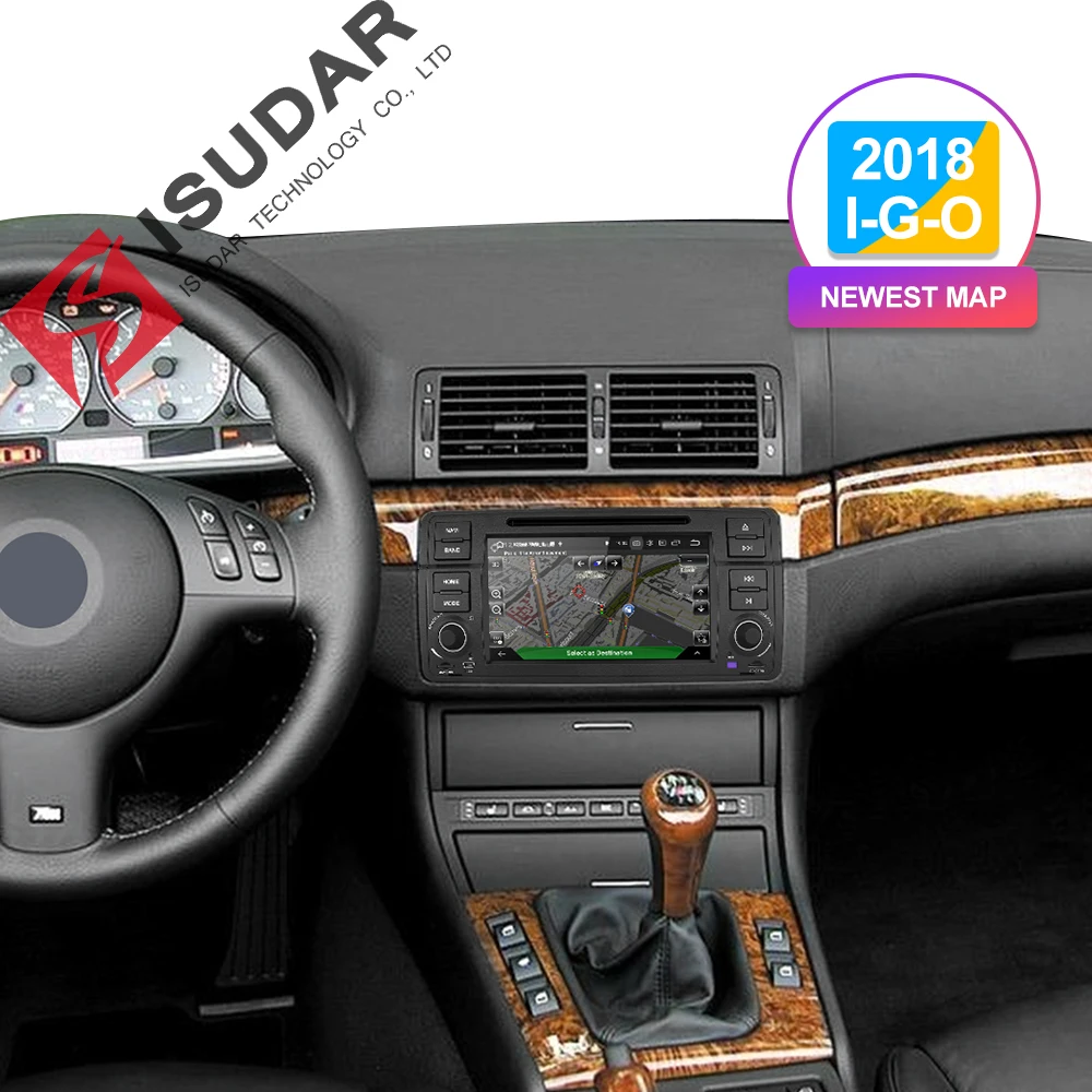 Top Isudar Car Multimedia Player Android 9 1 Din DVD Player For BMW/E46/M3/MG/ZT/Rover 75/320/318/325 Quad Core 2GB 16GB Radio FM 1