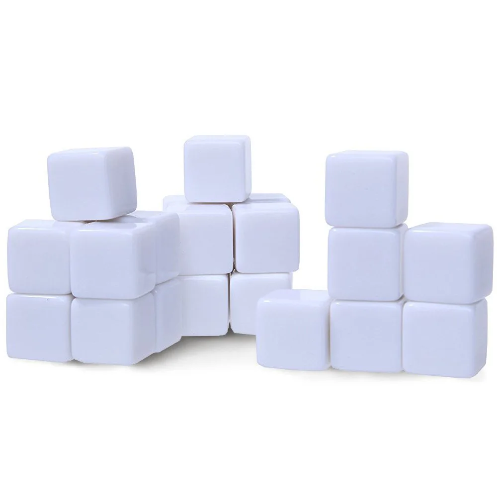 

10Pcs/set 2019 Foreign Trade New Product 16mm White Light Plate Square Angle Smooth Surface Dice