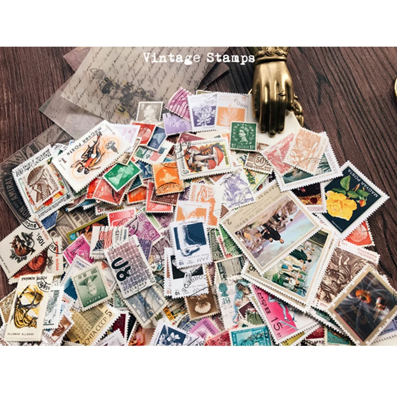 

20Pcs Traveler's Stamp Stickers Junk Journal Diary Planner Stickers Scrapbooking Vintage Decorative DIY Craft Photo Albums