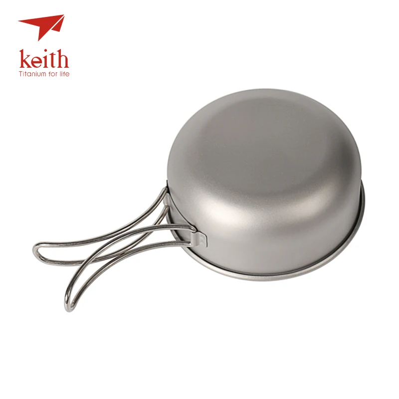 Cuencos de titanio de Camping de 300 ml-600 ml con manijas plegables de titanio cuencos plegables utensilios de cocina cubertería Ti5323-Ti5326