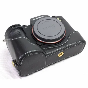 

Black/Coffee/Brown Genuine Leather Half Camera Bottom Case Bag Cover For Sony Alpha A9 ILCE-9 With Battery Open Case