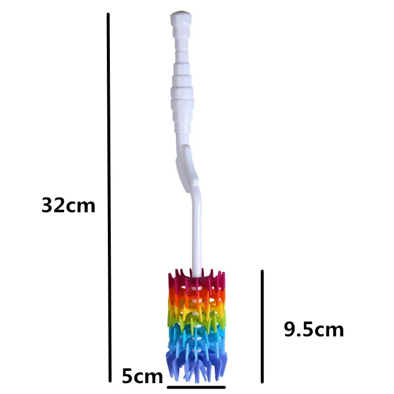 Детская силиконовая щетка для бутылок силиконовый очиститель щетка для мытья бутылок 360 градусов вращающаяся Чистящая бутылка