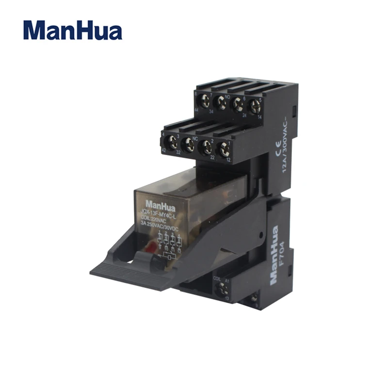 Светодиодное реле общего назначения Manhua 10A 250VAC/30VDC с базой|Реле| |