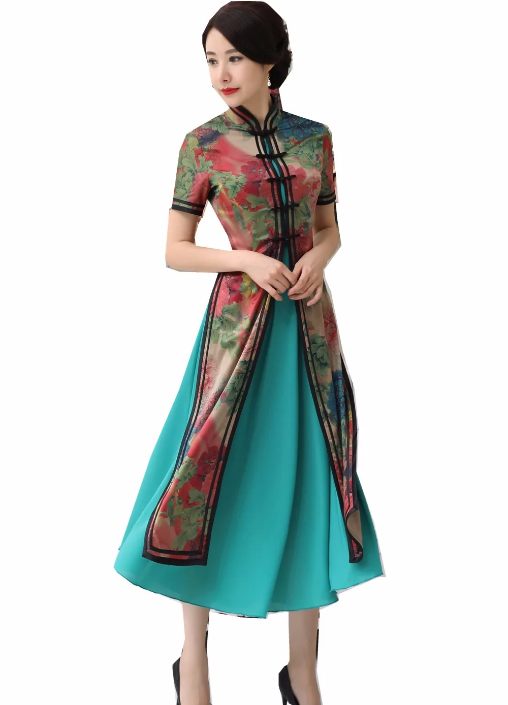 Shanghai Story Vietnam aodai Chinese traditional Clothing For Woman Qipao long Chinese Oriental dress modern cheongsam ao dai