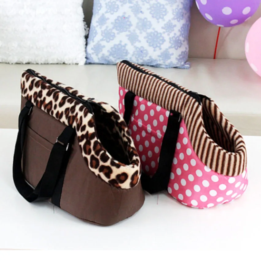 2017 Pet Bag Cat carrier Travel Carrying Bag Cats Leopard Print Small