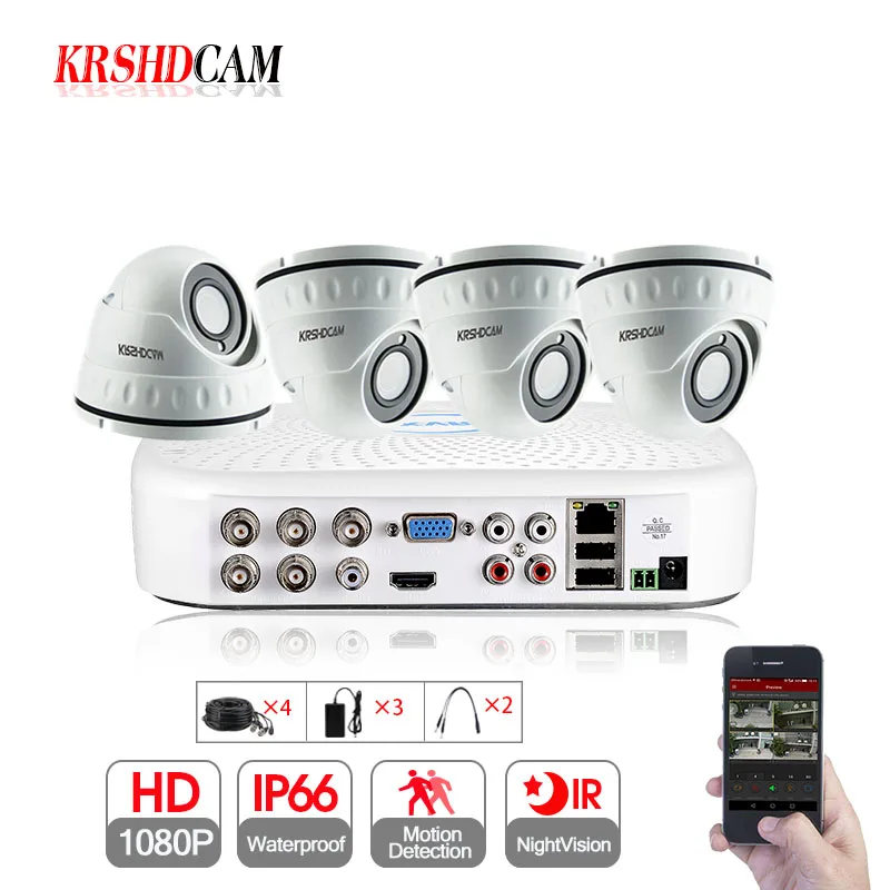 KRSHDCAM 4CH AHD видеонаблюдения DVR Системы 4 шт. 3000TVL 1080 P SONY CCTV Камера домашние дома