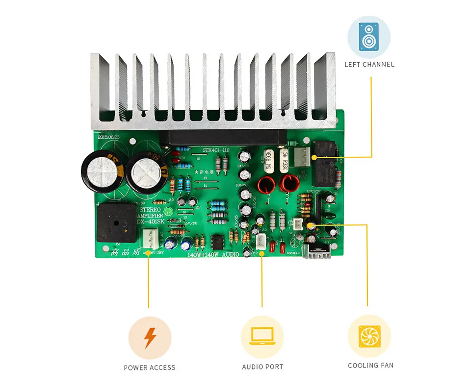 plate amplifier AIYIMA 140W+140W 2.0 Channel Power Amplifier Audio Amplifiers Board Amplificador DIY For Home Theater Sound System Dual AC24-28V 5 channel amp