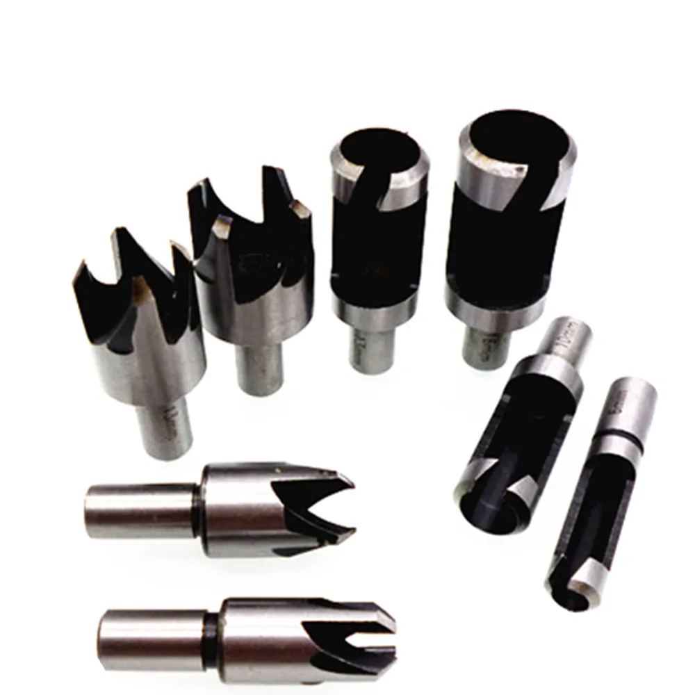 Buy 8pcs Plug Cutter Chamfer Wood Cutter 6mm 16mm Straight Taper Drill Bit Wood