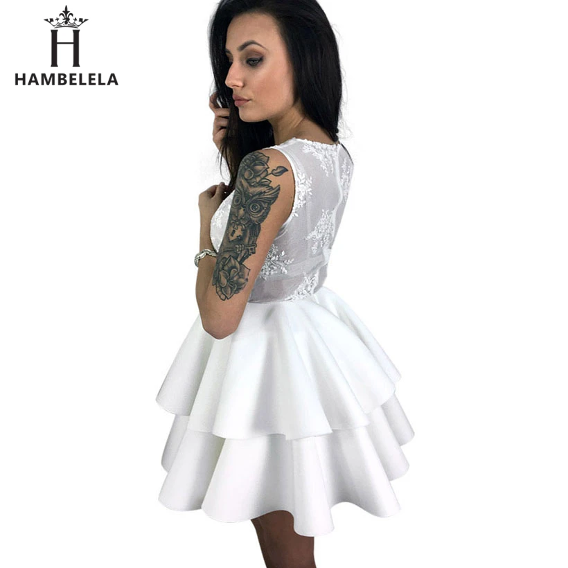HAMBELELA Elegant Lace Cocktail Dresses Ever Pretty Layered V-Neck Red Short Party Dresses Women 2018 New Arrival Summer Dresses (8)