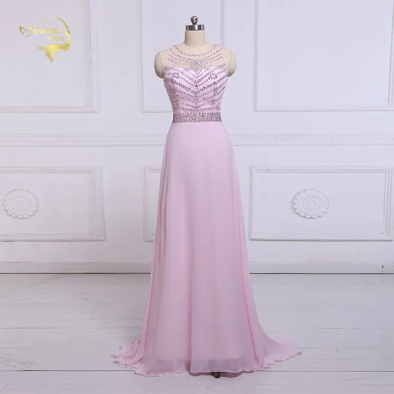 

Jeanne Love Formal Long Evening Dresses 2019 Transparent Backless Sweetheart Shiny Woman Evening Dress Robe De Soiree OL5219