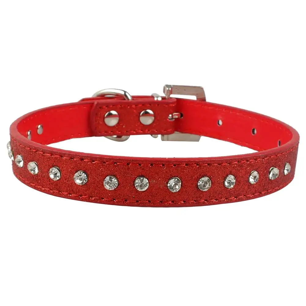 Collier En Cuir Pu Pour Chien Strass Rose 1 Rangee Cristal Pour Chat Chaton Chihuahua Xs S M Aliexpress