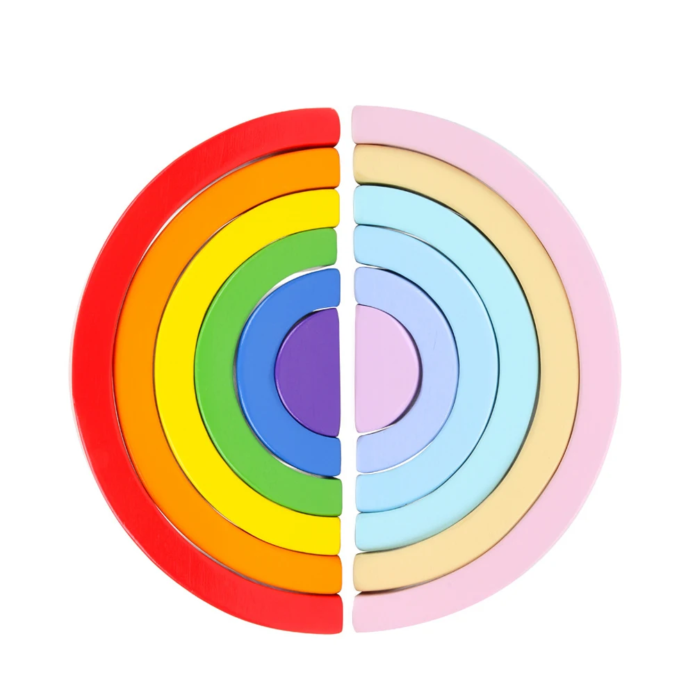 6 шт./компл. детская деревянная Радужная игрушка креативные радужные сборные блоки игрушки Tor Детские дидактические игры игрушка деревянные кубики