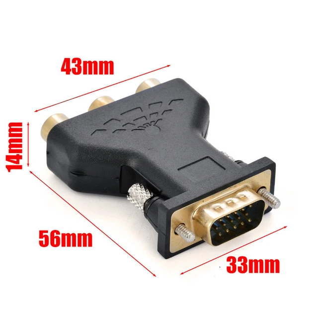Vga To Rca Connecter Converter Male Vga To 3 Rca Rgb Video Female To Hd 15 pin Vga Style Component Video Jack Adapter Plug Audio Video Cables AliExpress